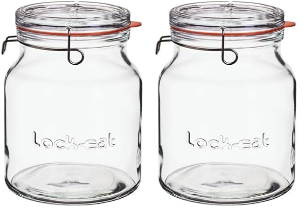 Luigi Bormioli Lock‑Eat Glass Jar | TRUE Shift Plastic‑Free Food Storage (2 L)