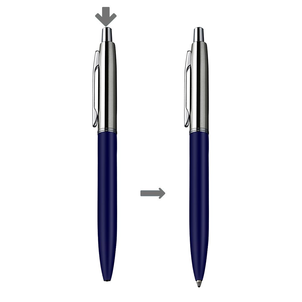 ChaoQ Stainless Steel Retractable Ballpoint Pens (6‑Pack, with 12 Refills) | TRUE Shift Durable Metal Pens