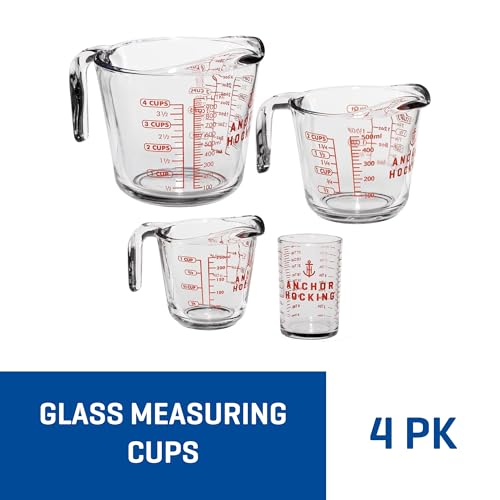 Anchor Hocking Glass Measuring Cups (1, 2 & 4 Cup Set) | TRUE Shift Non‑Plastic Kitchenware