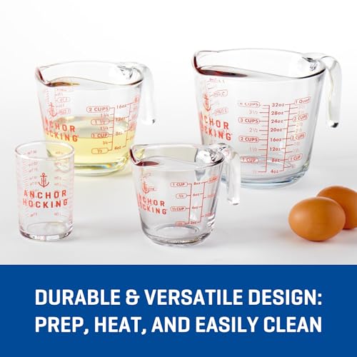 Anchor Hocking Glass Measuring Cups (1, 2 & 4 Cup Set) | TRUE Shift Non‑Plastic Kitchenware