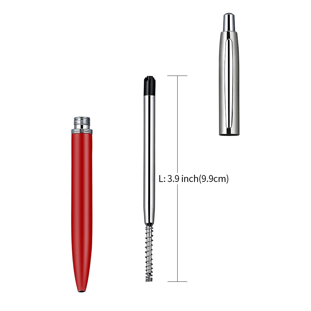 ChaoQ Stainless Steel Retractable Ballpoint Pens (6‑Pack, with 12 Refills) | TRUE Shift Durable Metal Pens