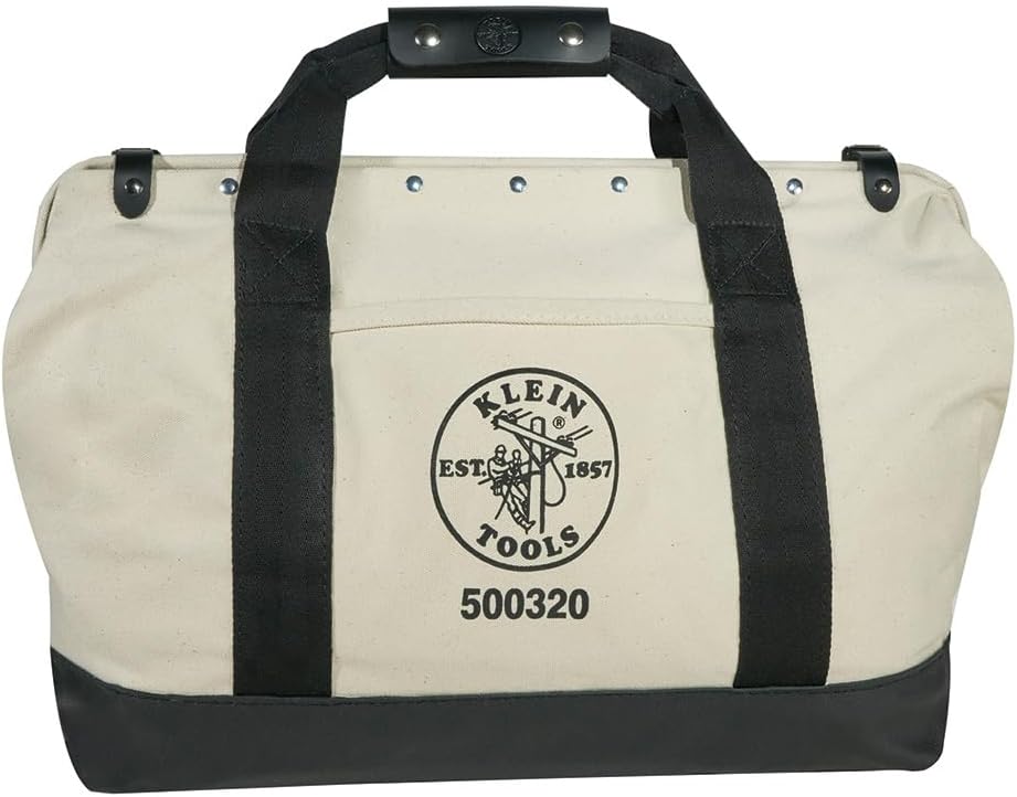 Klein Tools Heavy‑Duty Canvas & Leather Tool Bag | TRUE Shift Tough Heritage Tote