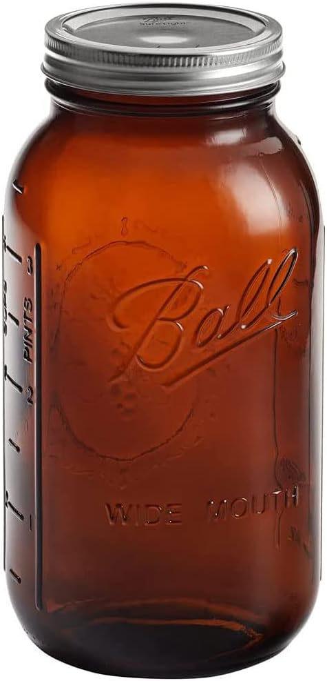 Ball Collection Elite Amber Quart Jar | TRUE Shift Glass Food Storage (32 oz)