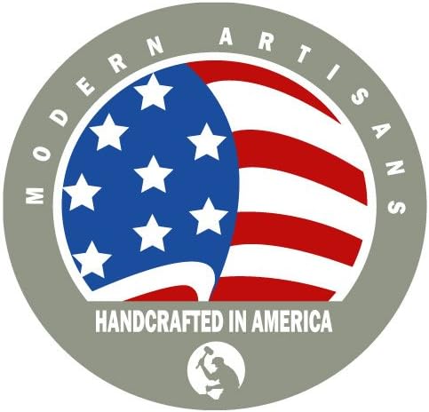 Logo with American flag design and 'Modern Artisans Handcrafted in America' text on a gray background