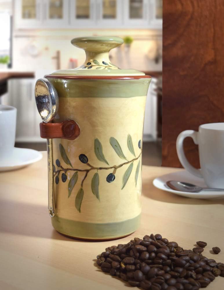Handmade Terra Cotta Kitchen Canister (36 oz) | TRUE Shift Olive Branch Pottery Storage