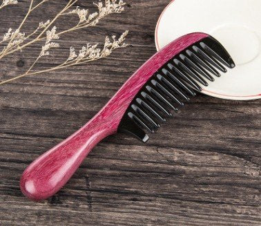 Myhsmooth Handmade Buffalo Horn & Green Sandalwood Comb (2-Pack)