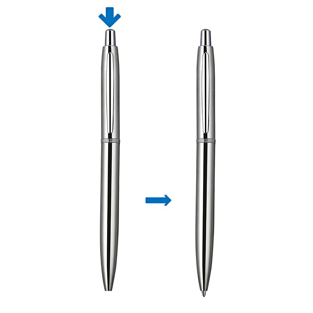 ChaoQ Stainless Steel Retractable Ballpoint Pens (6‑Pack, with 12 Refills) | TRUE Shift Durable Metal Pens