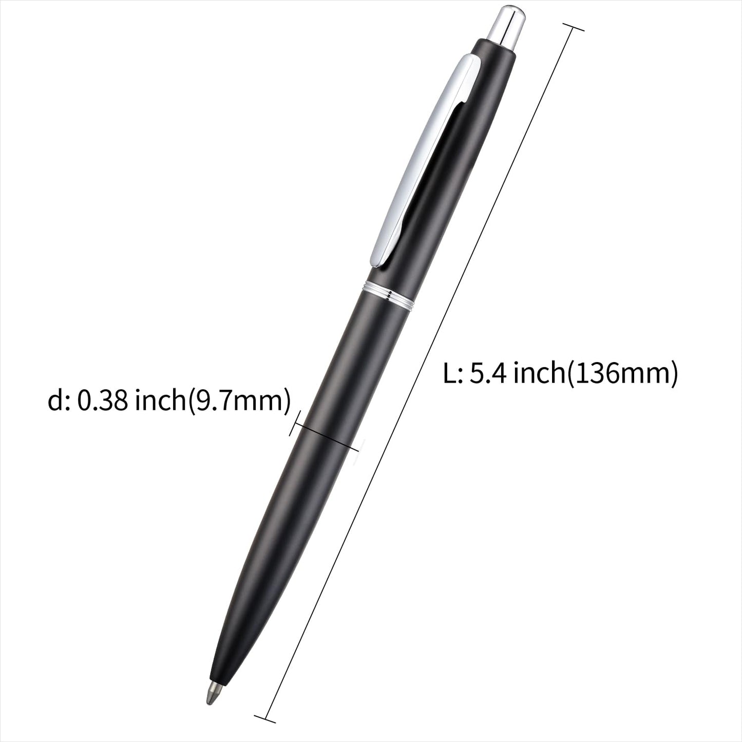 ChaoQ Stainless Steel Retractable Ballpoint Pens (6‑Pack, with 12 Refills) | TRUE Shift Durable Metal Pens