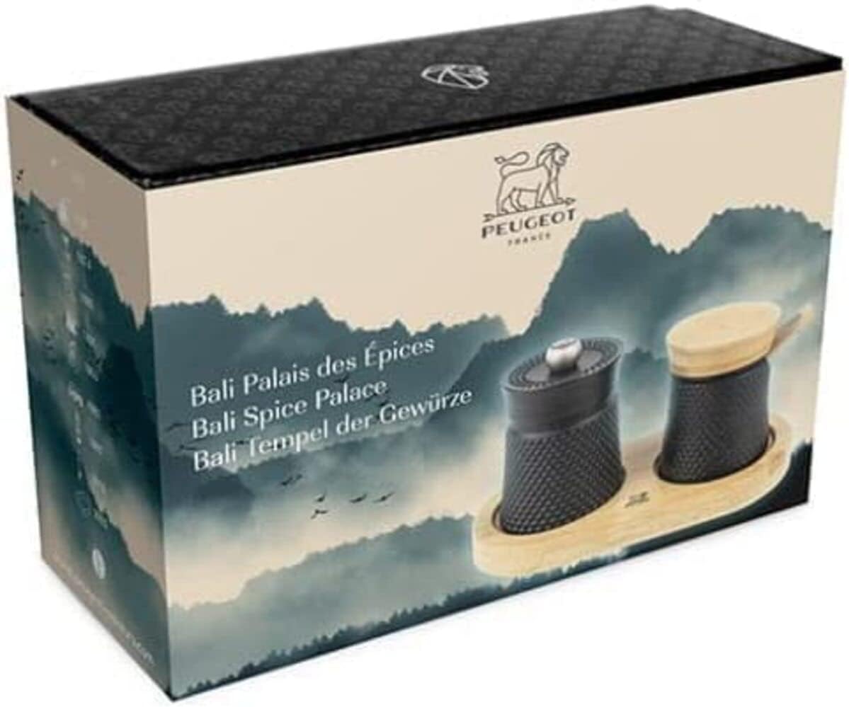 Peugeot Bali Pepper Mill & Salt Cellar Gift Set (3") | TRUE Shift Cast Iron & Wood