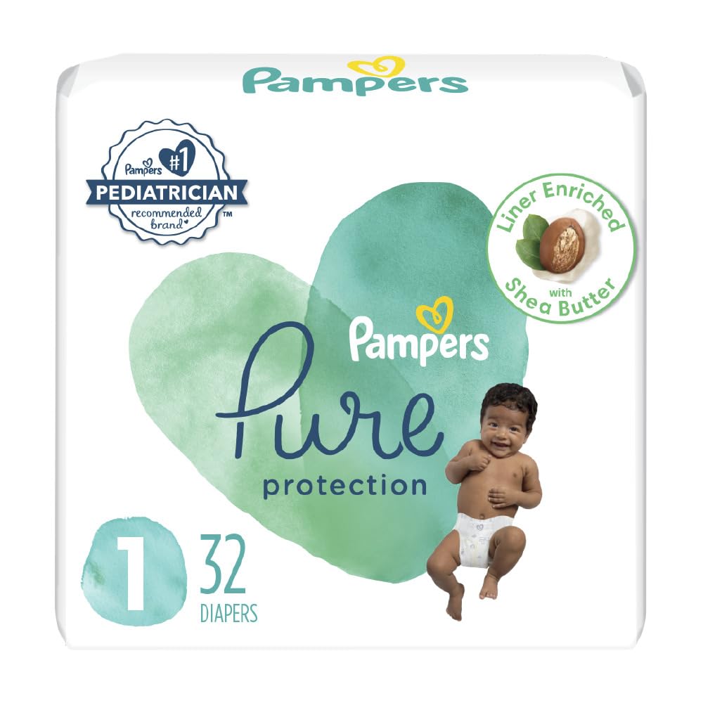 Pampers Pure Protection Diapers - Size 1, 198 Count, Hypoallergenic Premium Disposable Baby Diapers - The Tribalist
