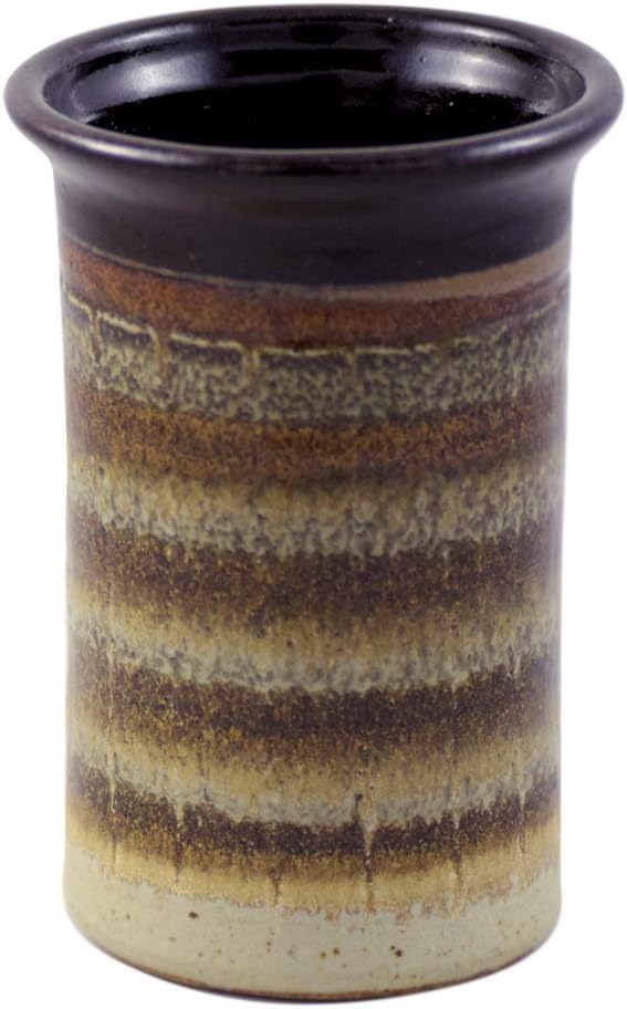 Stoneware Utensil Holder Jar – Mocha Cream, Handmade & Plastic‑Free