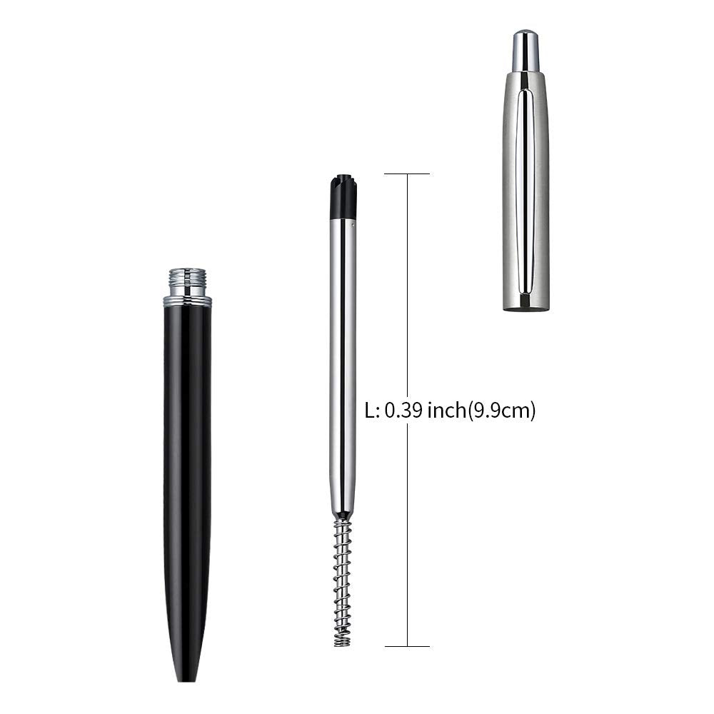 ChaoQ Stainless Steel Retractable Ballpoint Pens (6‑Pack, with 12 Refills) | TRUE Shift Durable Metal Pens
