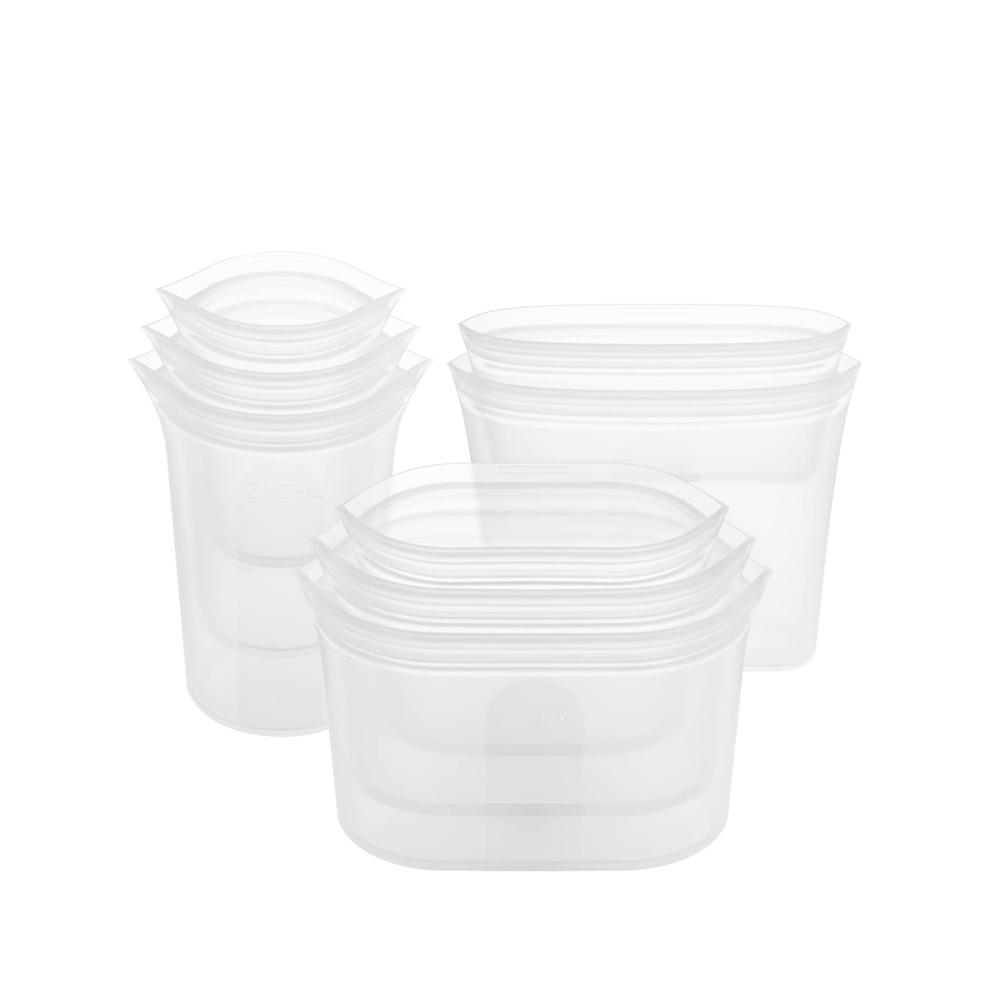 Zip Top 100% Silicone Reusable Food Storage Set (8‑Piece, Teal) | TRUE Shift Zero‑Plastic Meal Prep Set