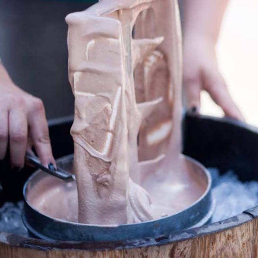 Lehman’s Amish Ice Cream Maker | TRUE Shift Hand‑Crank Freezer (Stainless Steel & Oak)