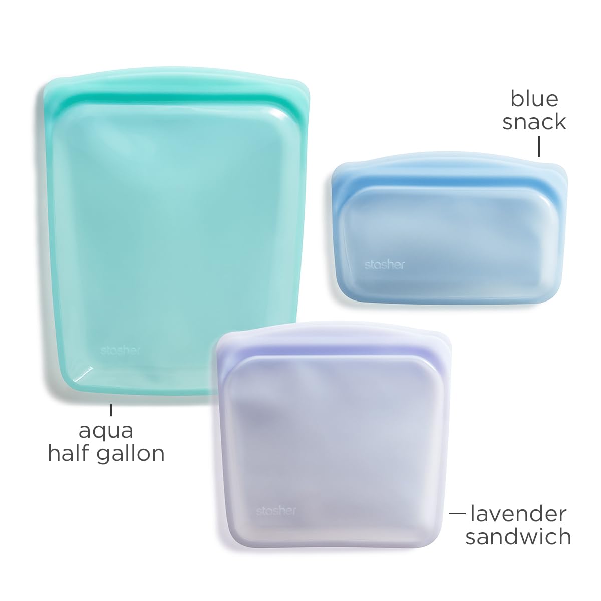 Stasher Silicone Reusable Food Bag – Aqua, Leak‑Resistant & Plastic‑Free