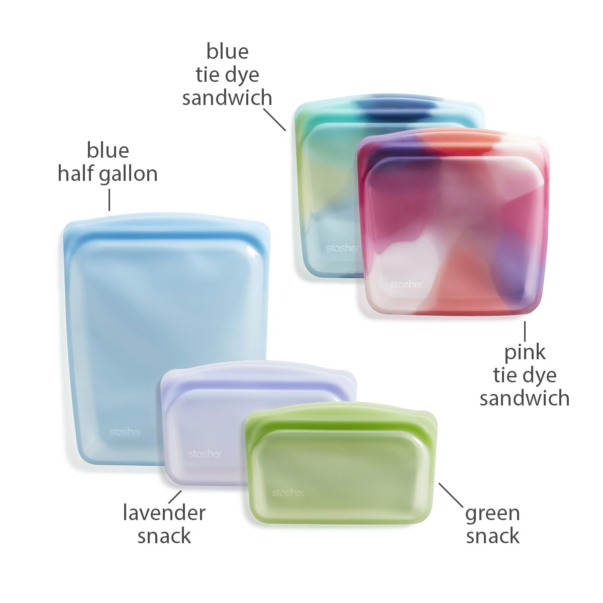 Stasher Silicone Reusable Food Bag – Aqua, Leak‑Resistant & Plastic‑Free