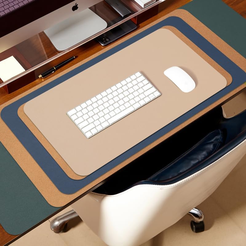 Dual-Sided Sustainable Cork & Eco-PU Large Desk Mat