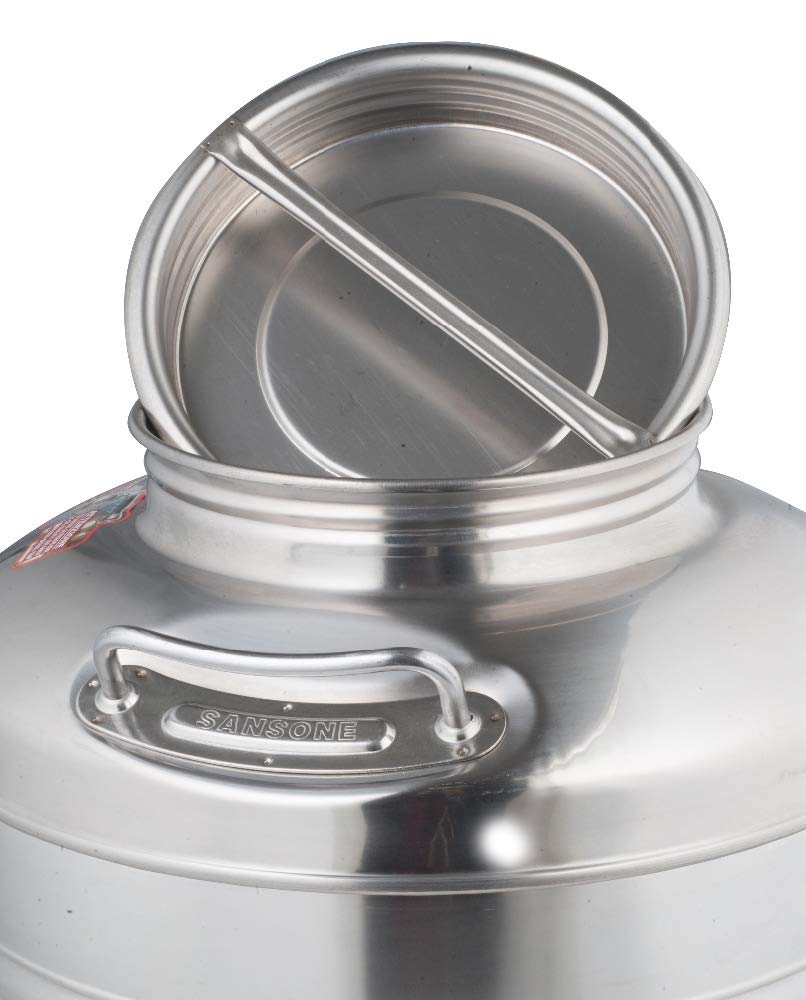 Sansone Stainless Steel Dispenser | TRUE Shift Italian 18/10 Spigot Jar (2.6 Gal)