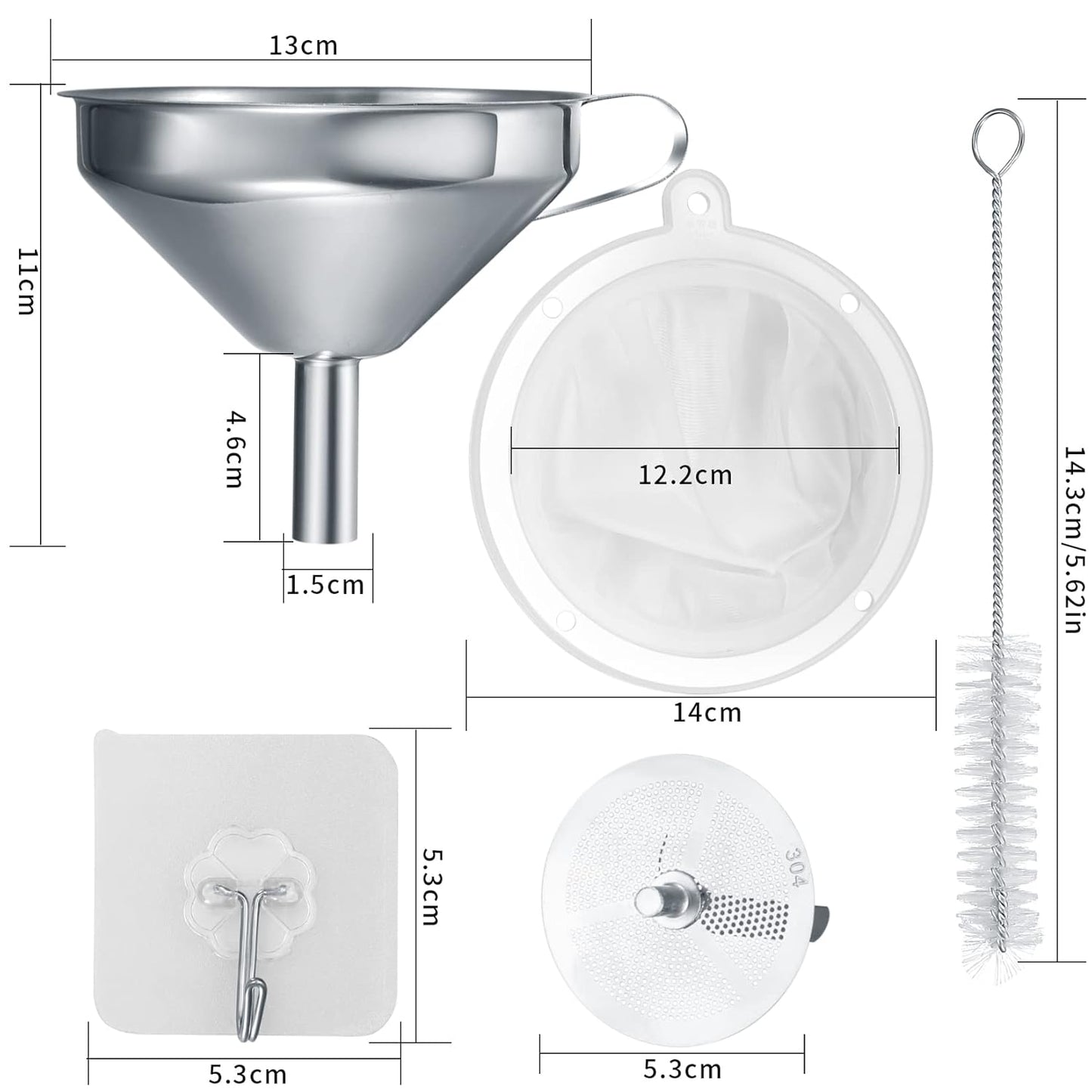 Norpro Stainless Steel Funnel Set (3‑Piece) | TRUE Shift Food‑Grade Kitchen Funnels