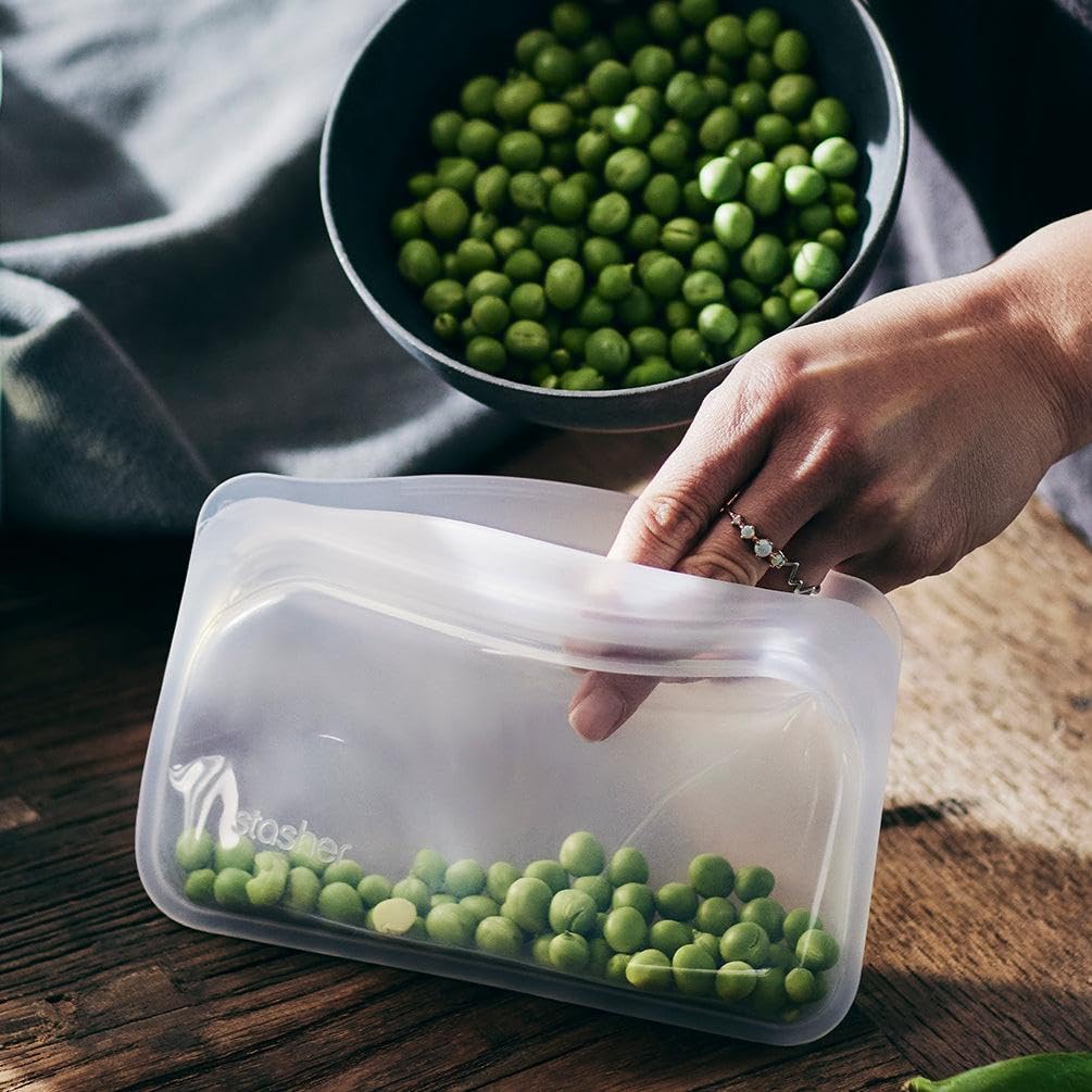 Stasher Silicone Reusable Food Bag – Aqua, Leak‑Resistant & Plastic‑Free