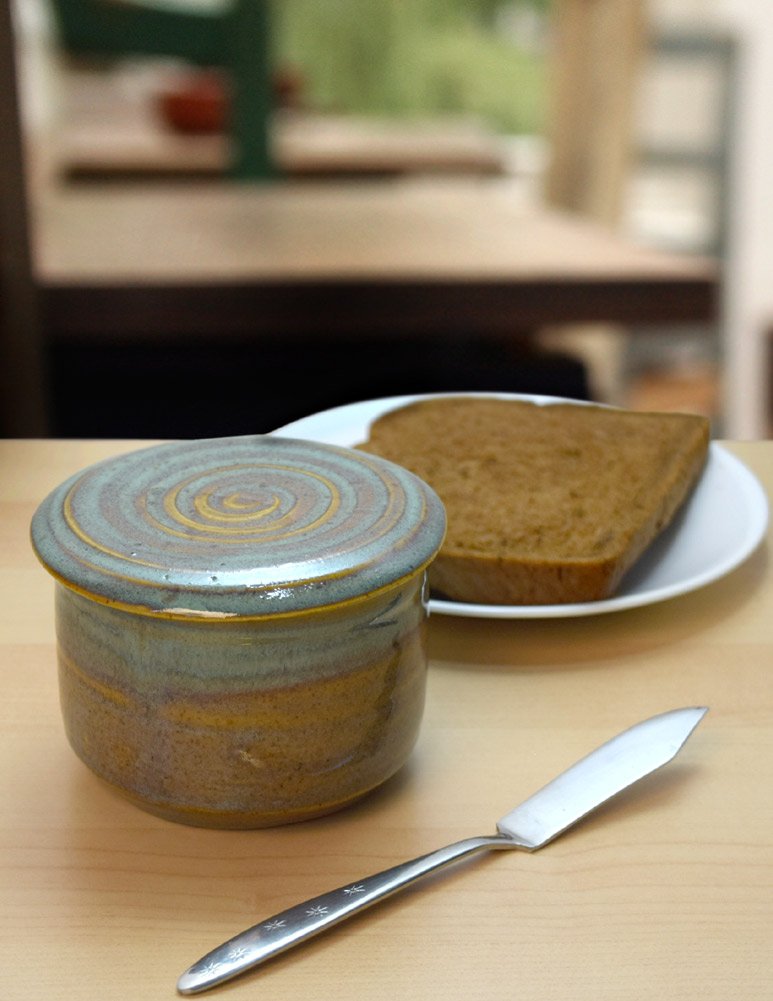 American Stoneware French Butter Keeper Crock – Handmade Ceramic Pantry Crock