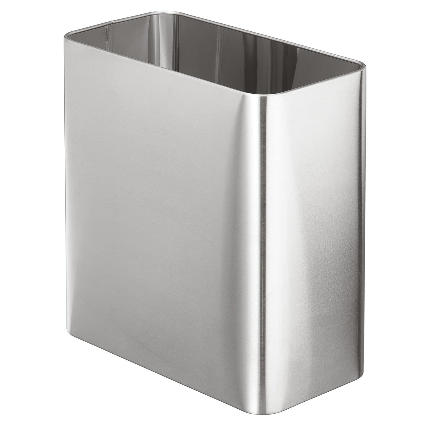 mDesign Slim Stainless Steel Wastebasket (2.6 Gal) | TRUE Shift Plastic‑Free Trash Bin
