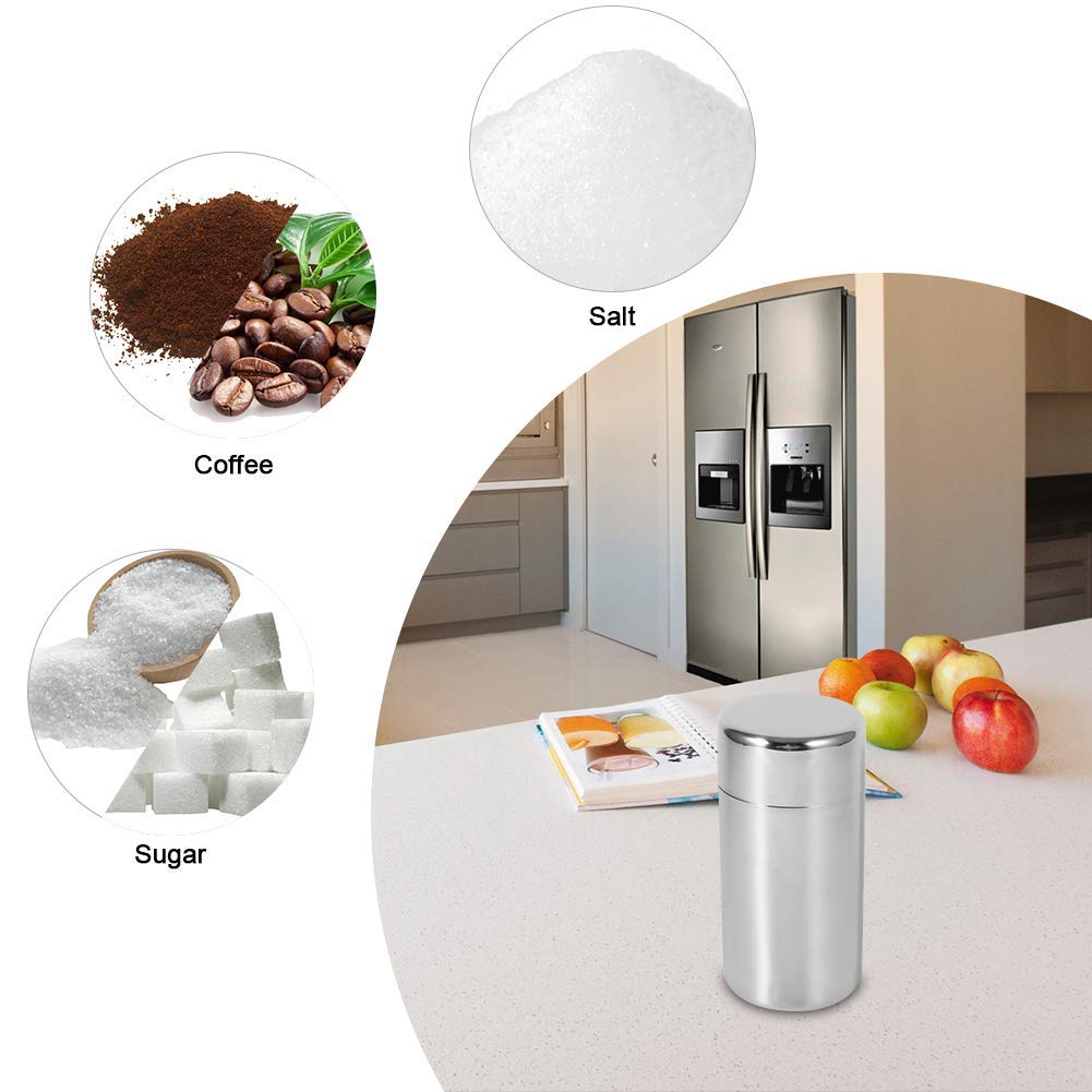 AUNMAS Tea Tin Canister: Stainless Steel Double-Lid Storage