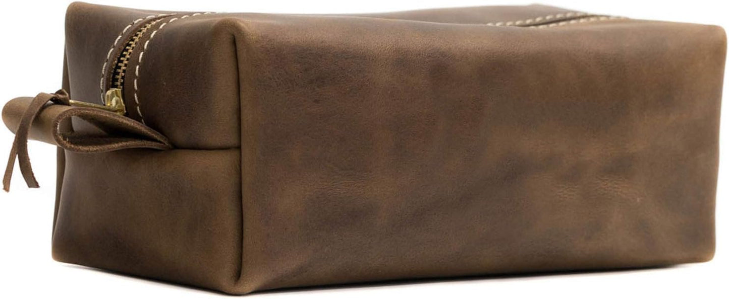 San Tan Genuine Full‑Grain Leather Toiletry Bag (X‑Large, Desert Sand) | TRUE Shift USA‑Made Dopp Kit