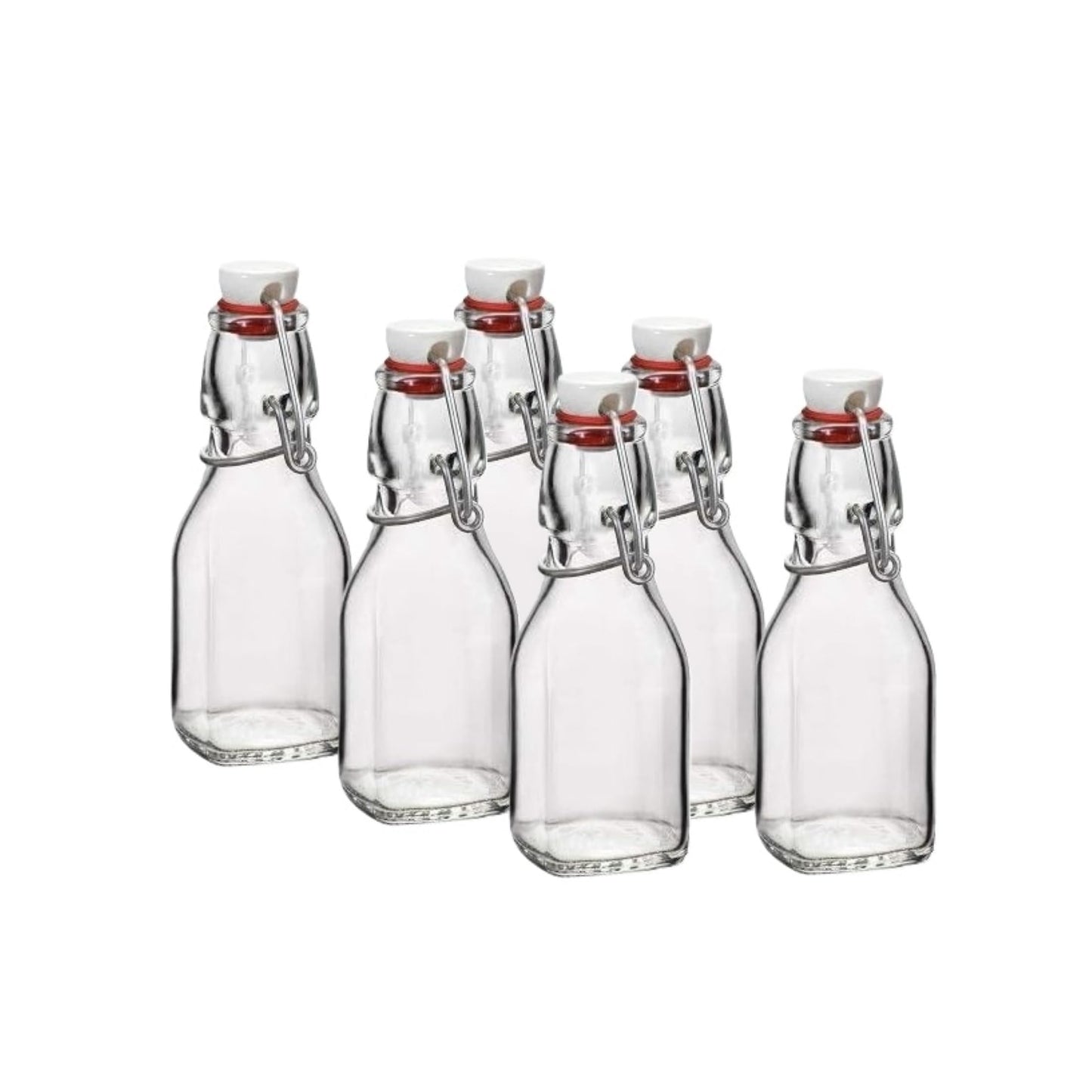 Bormioli Rocco 8.5 oz Swing Top Bottles (Set of 6) | TRUE Shift Plastic‑Free Glass Storage