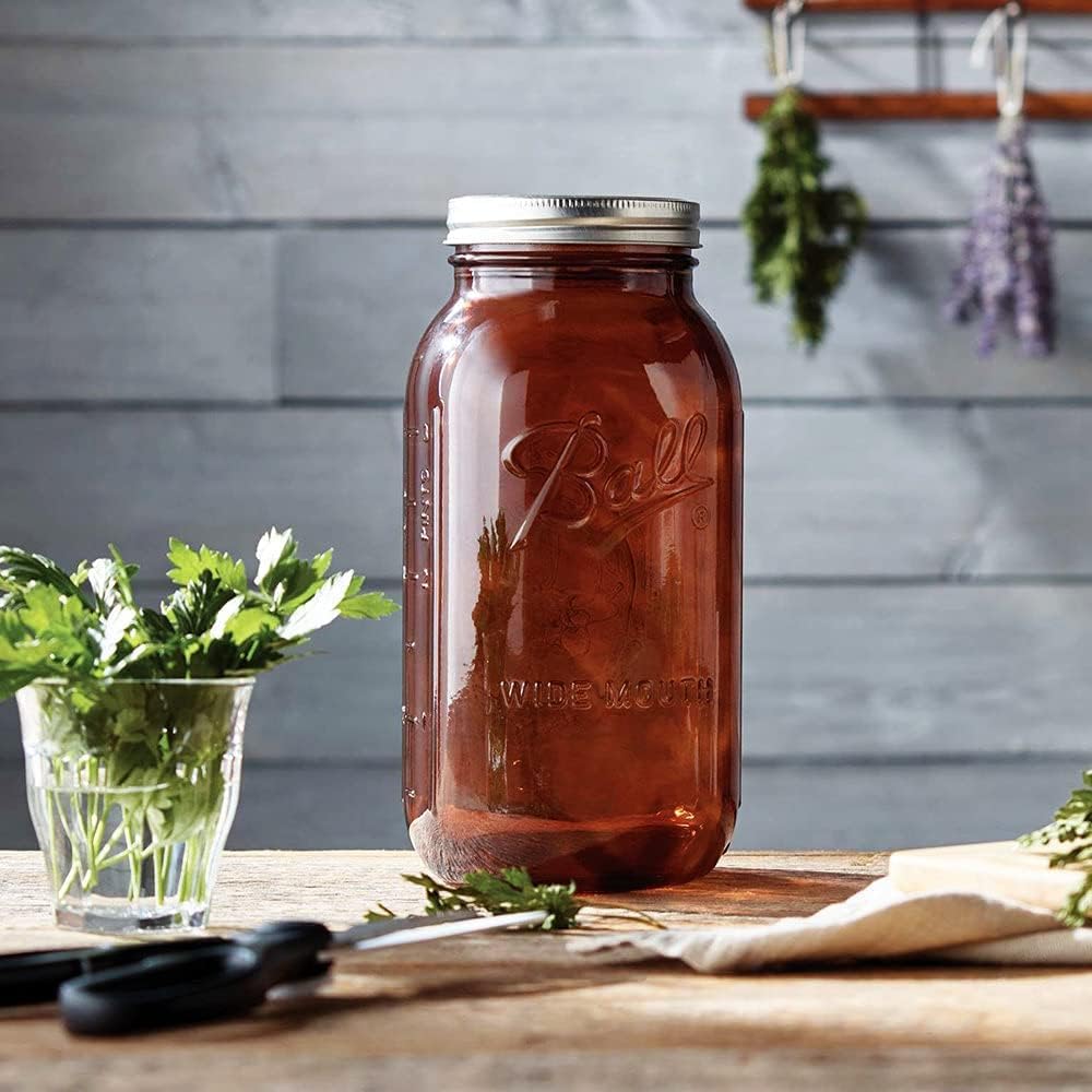 Ball Collection Elite Amber Quart Jar | TRUE Shift Glass Food Storage (32 oz)