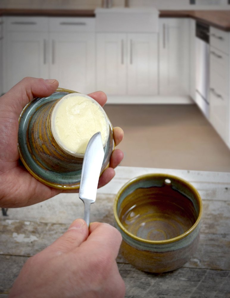 American Stoneware French Butter Keeper Crock – Handmade Ceramic Pantry Crock