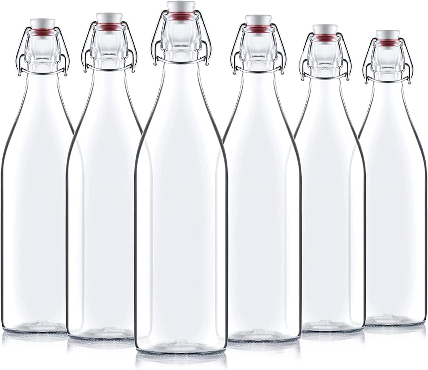 Bormioli Rocco Giara Swing Top Bottles (1 L, 6 Pack) | TRUE Shift Glass Beverage Storage