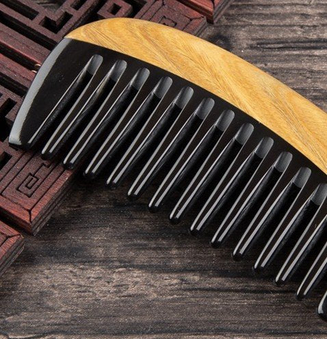 Myhsmooth Horn & Sandalwood Comb | TRUE Shift Toxin‑Free Grooming Tool