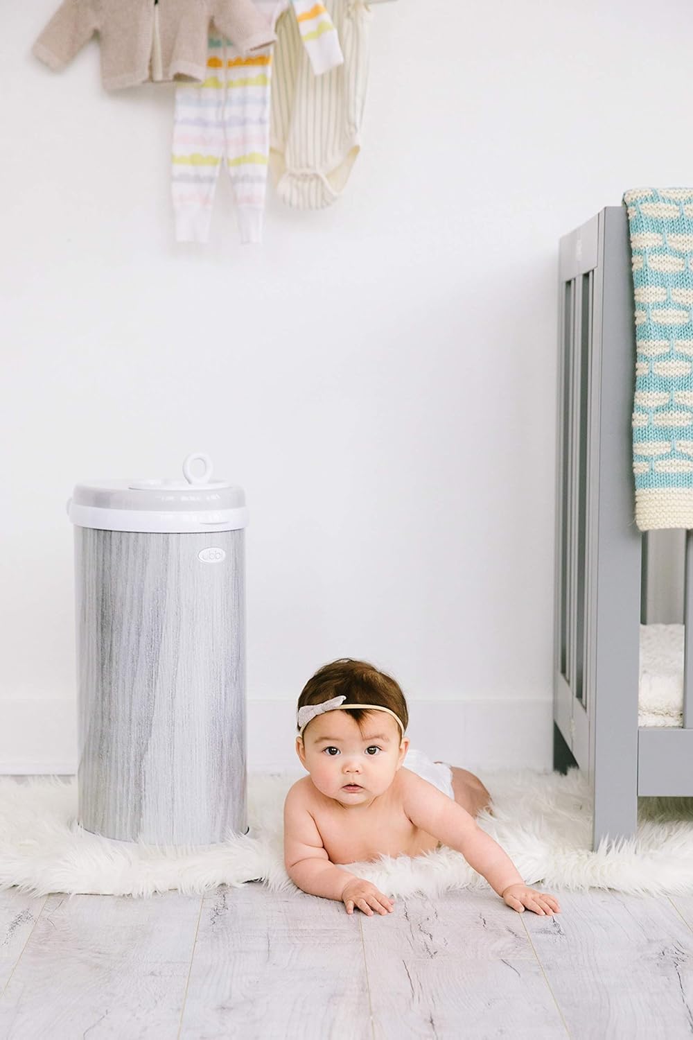 Ubbi Steel Diaper Pail, Odor Locking, No Special Bag Required, Award-Winning, Registry Must-Have, White - The Tribalist