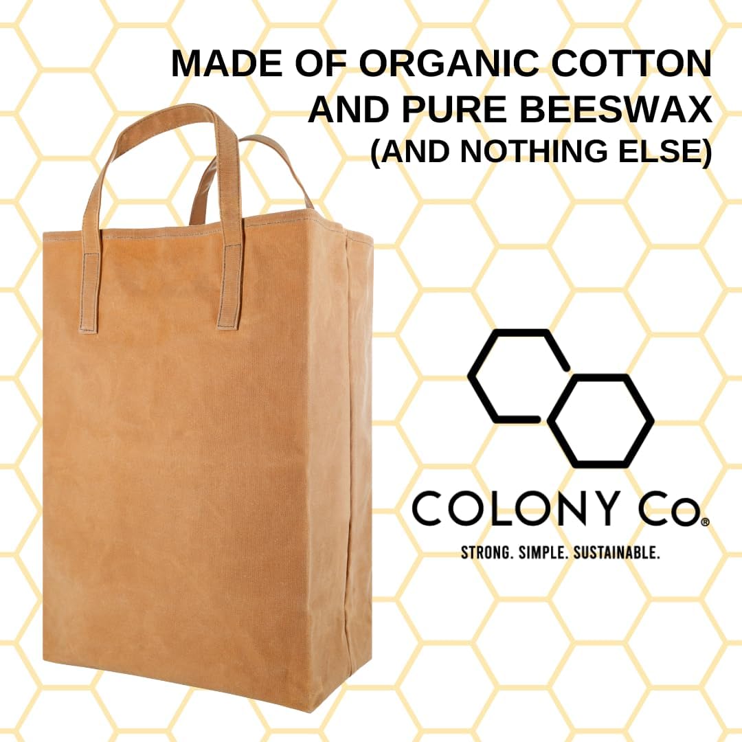 Colony Co. Waxed Canvas Grocery Bag | TRUE Shift Organic Cotton & Beeswax Tote