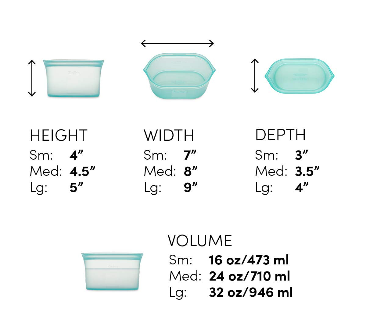 Zip Top 100% Silicone Reusable Food Storage Set (8‑Piece, Teal) | TRUE Shift Zero‑Plastic Meal Prep Set