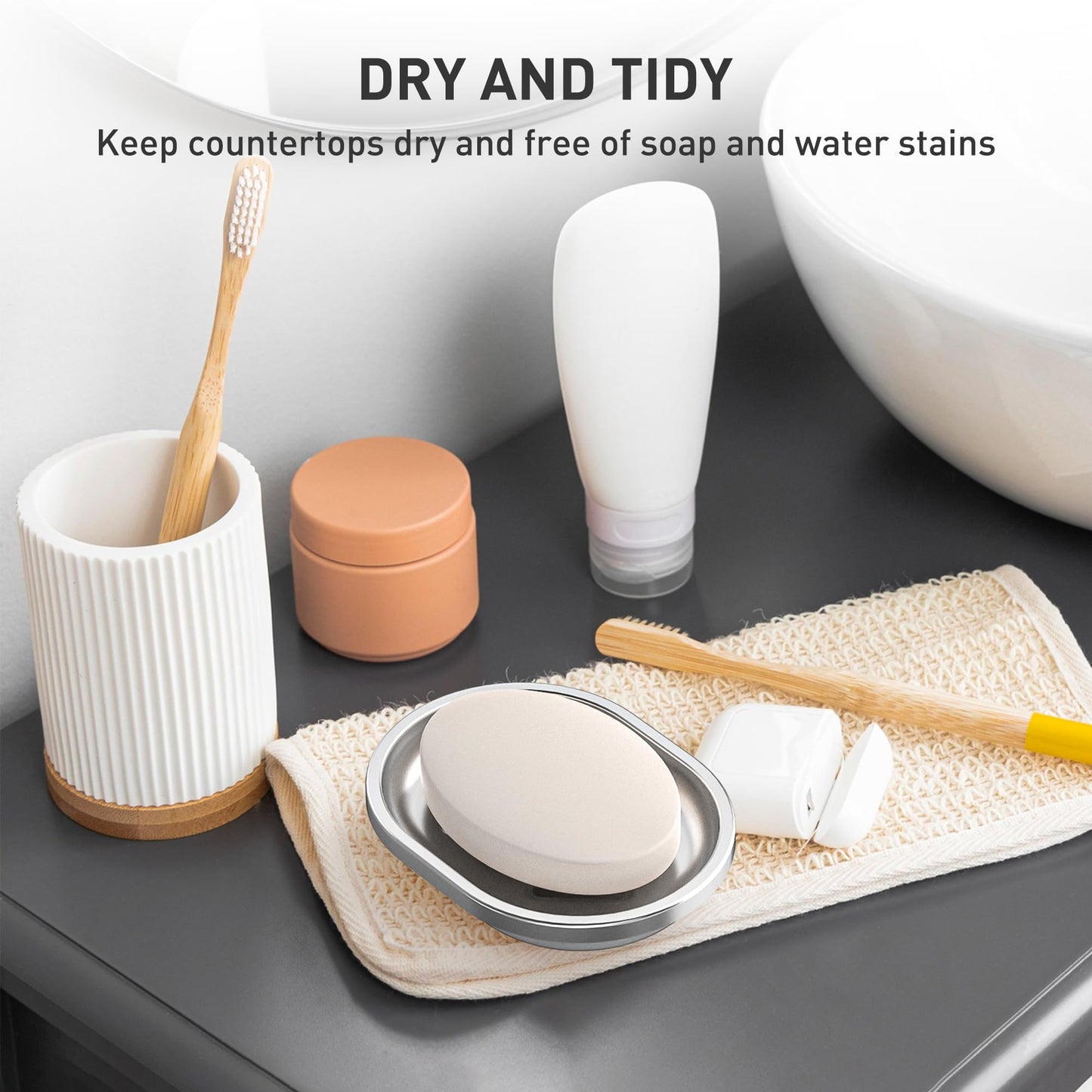 Stainless Steel Soap Dish with Drain Tray | TRUE Shift 304‑Grade Soap Saver