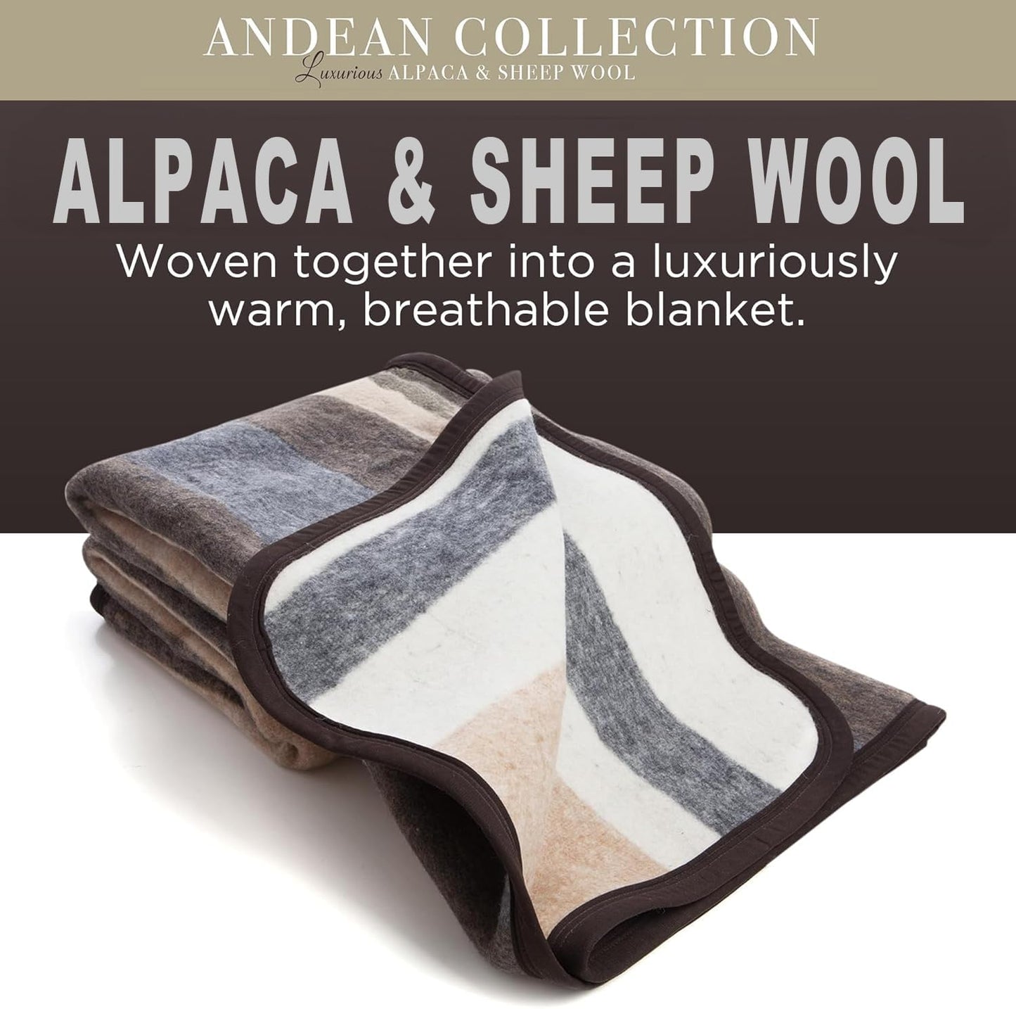Desert Breeze Alpaca & Merino Wool Blanket | TRUE Shift Andean Wool Throw (King, 50/50 Blend)