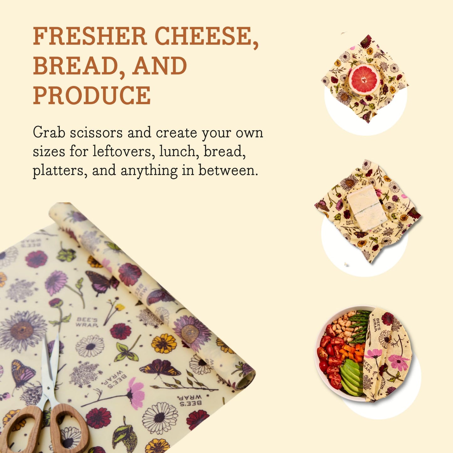 Bee’s Wrap Beeswax Food Wrap Roll | TRUE Shift Plastic‑Free Kitchen