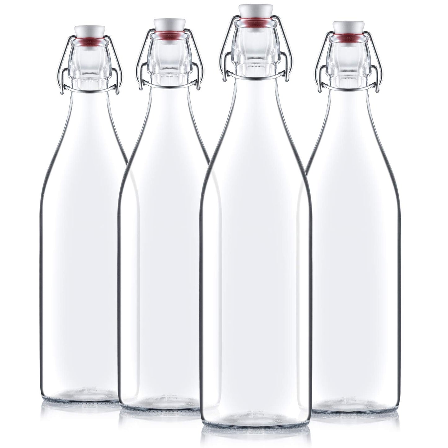 Bormioli Rocco Giara Swing Top Bottles (1 L, 6 Pack) | TRUE Shift Glass Beverage Storage