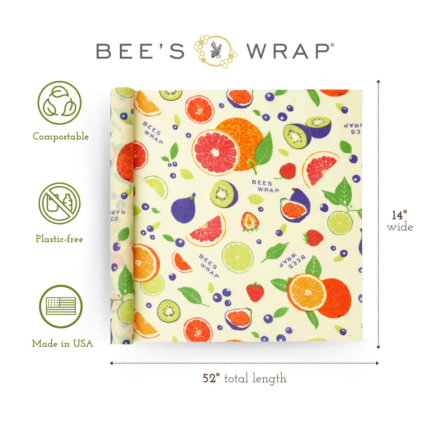 Bee’s Wrap Beeswax Food Wrap Roll | TRUE Shift Plastic‑Free Kitchen