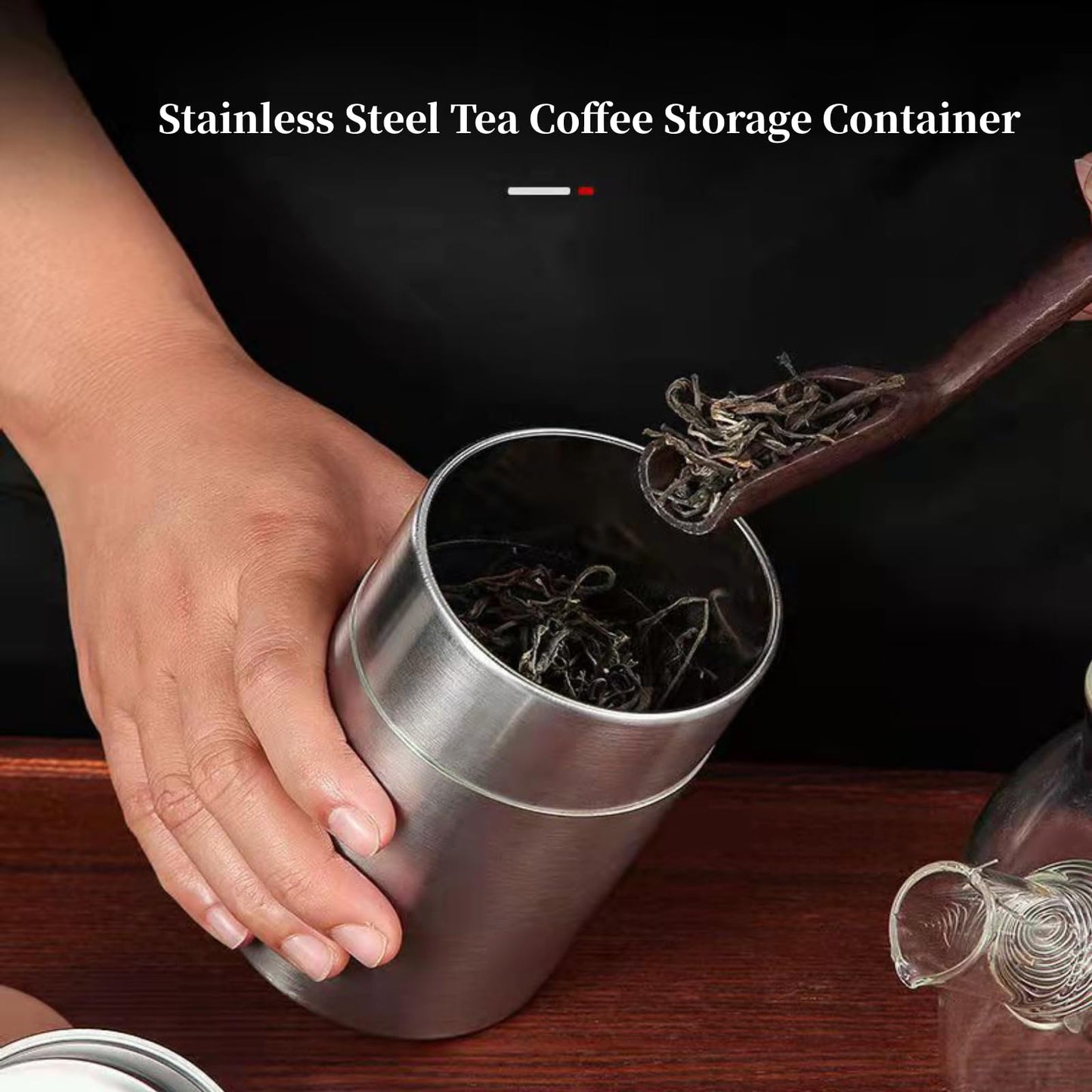 AUNMAS 550 ml Tea or Coffee Canister | TRUE Shift Airtight Stainless Storage