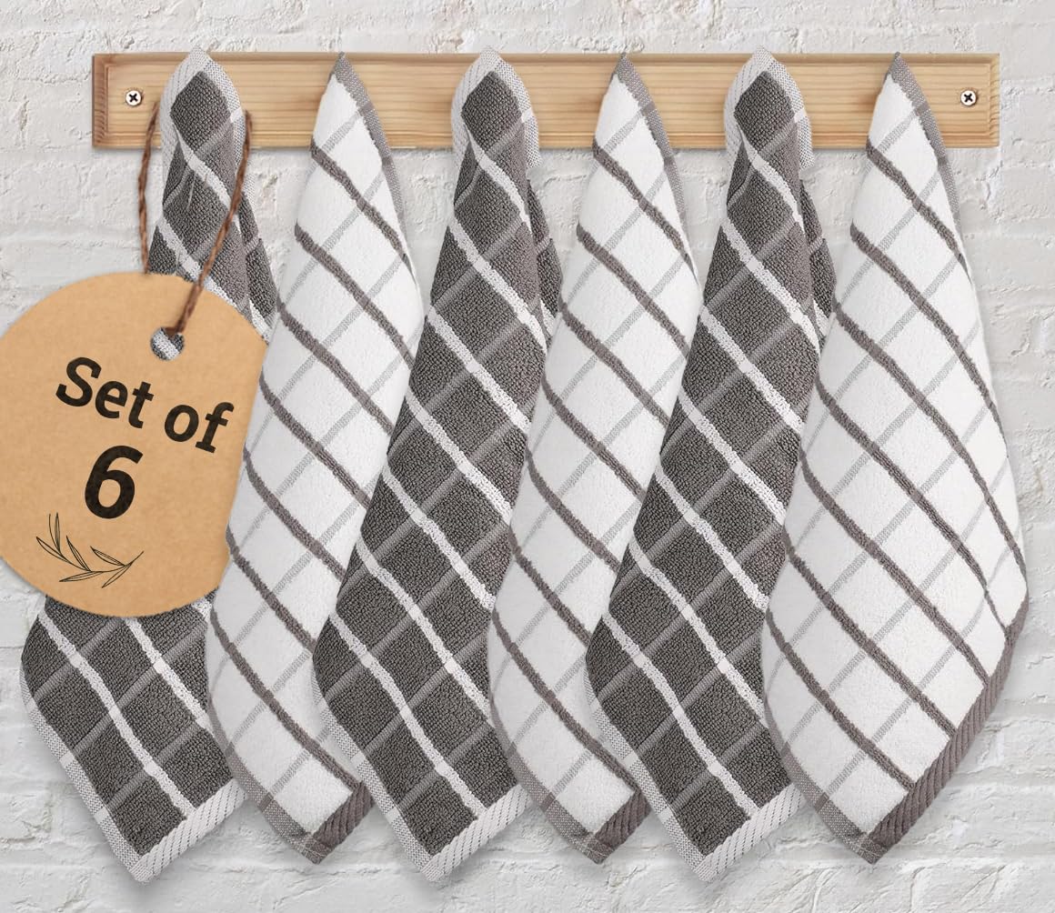 Urban Villa Cotton Kitchen Towels | TRUE Shift Eco Towels (20″×30″, Striped, Mitered)