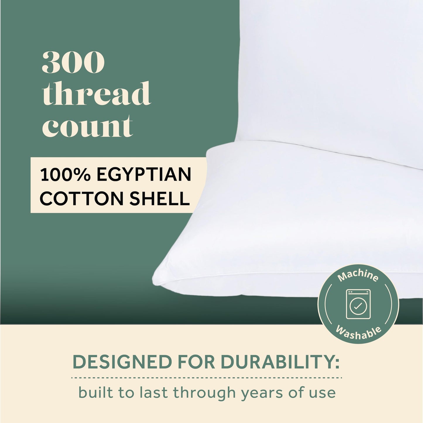 ComfyDown ComfyDream Pillow (King, 50% Down / 50% Feather, 100% Egyptian Cotton)
