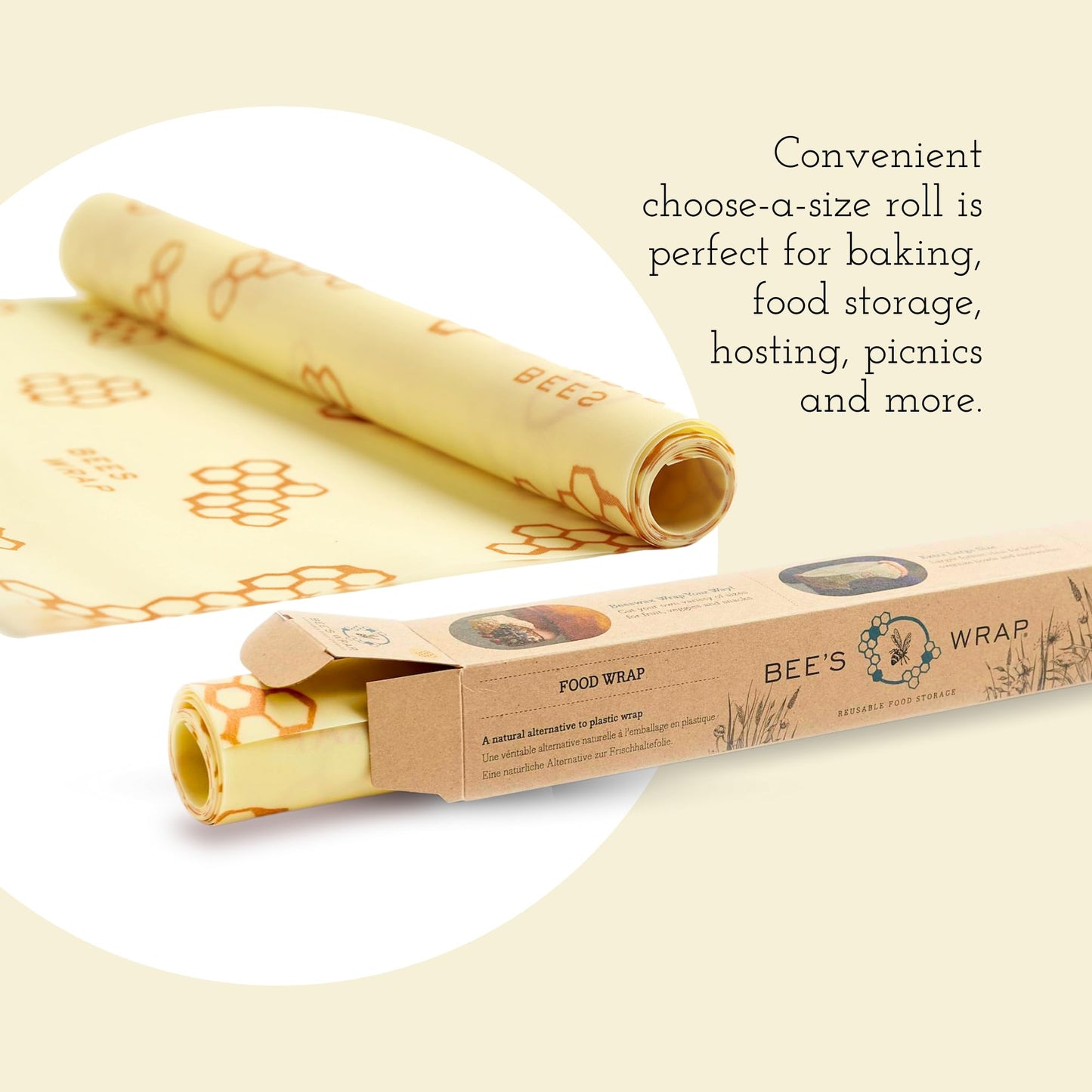 Bee’s Wrap Beeswax Food Wrap Roll | TRUE Shift Plastic‑Free Kitchen