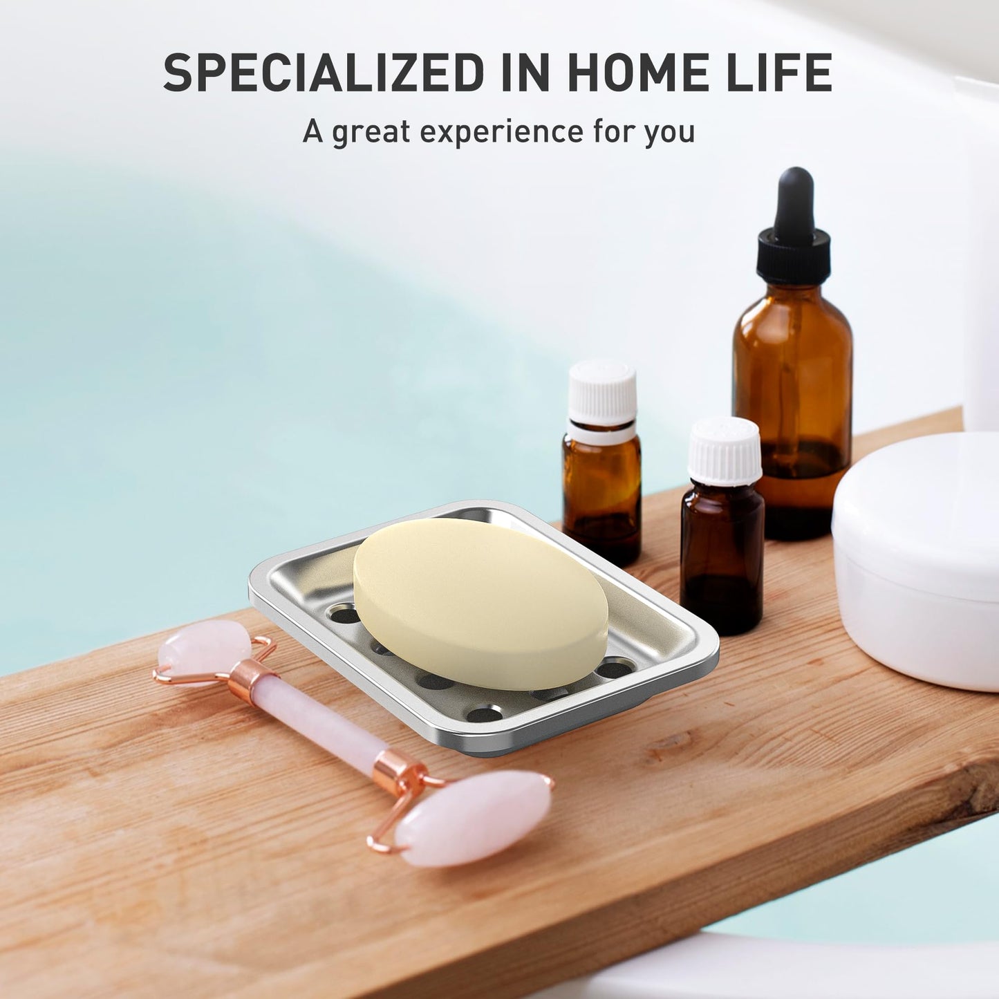 Stainless Steel Soap Dish with Drain Tray | TRUE Shift 304‑Grade Soap Saver