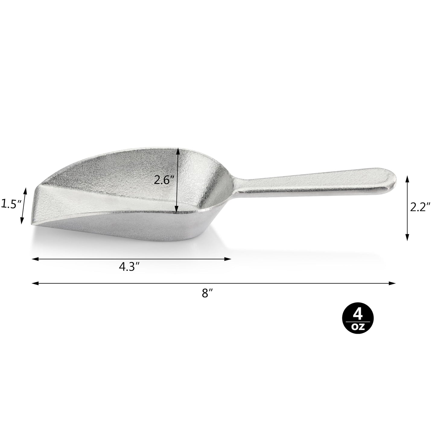 New Star Cast Aluminum Utility Scoop (2 oz) | TRUE Shift Flat-Bottom Eco Scoop