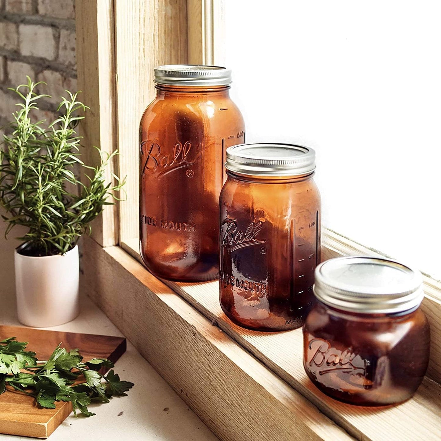 Ball Collection Elite Amber Quart Jar | TRUE Shift Glass Food Storage (32 oz)