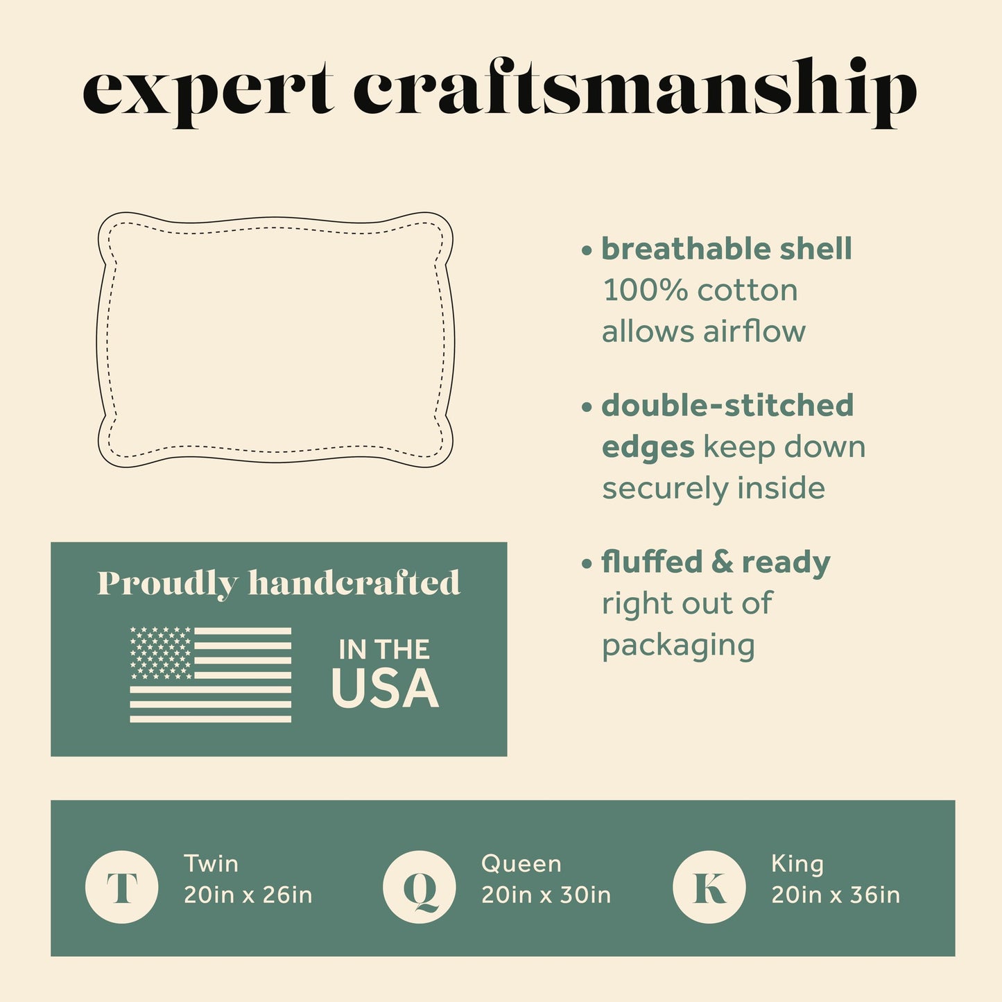 ComfyDown ComfyDream Pillow (King, 50% Down / 50% Feather, 100% Egyptian Cotton)