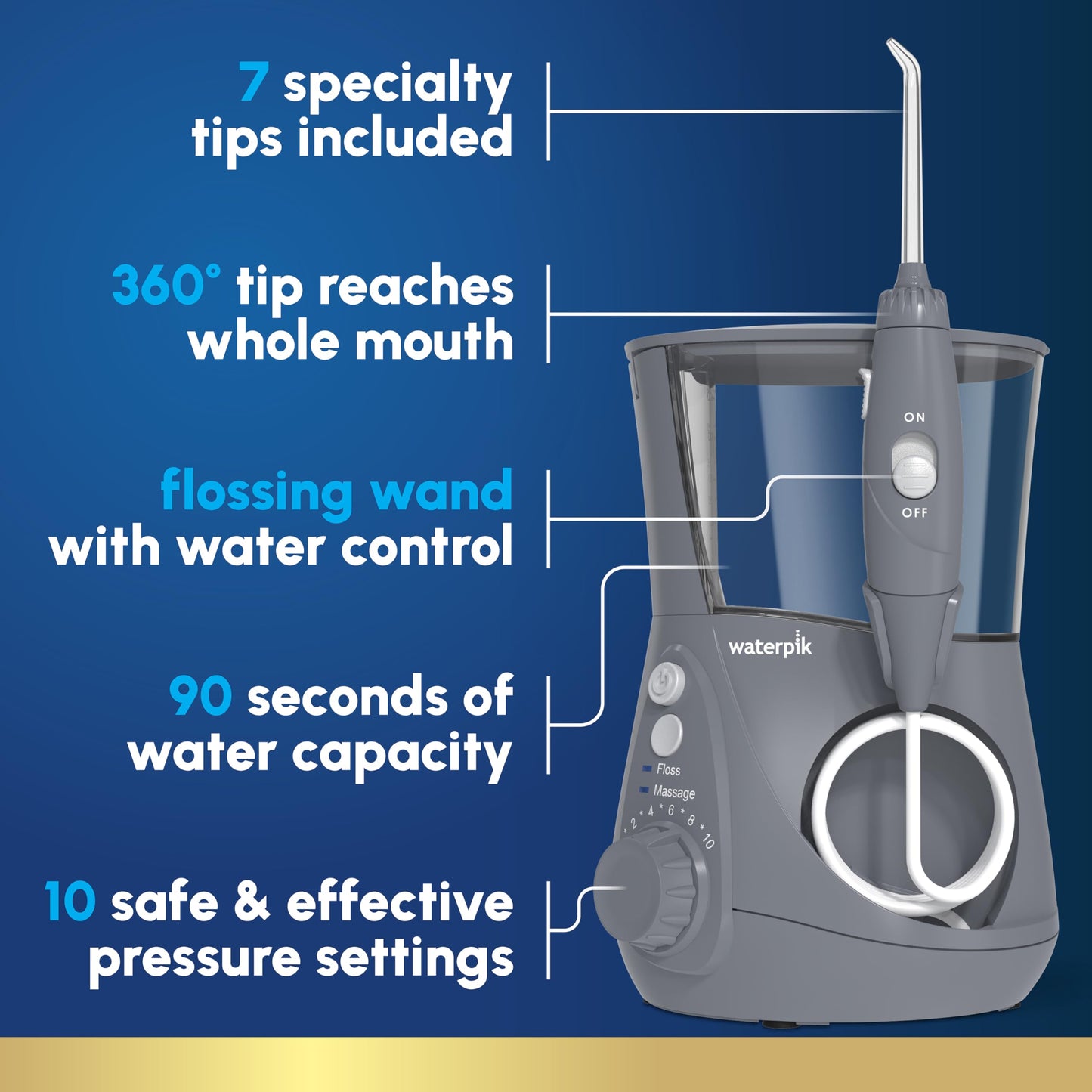 Waterpik Aquarius Water Flosser WP‑662 | TRUE Shift Oral Care Power Jet
